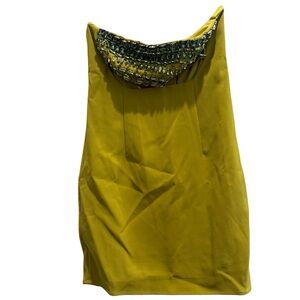 Fashion Nova Green Strapless Dress with Beaded Detail